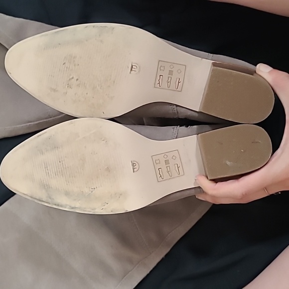 Sole Society Melbourne mushroom over the knee block heel suede leather boots - Picture 5 of 9